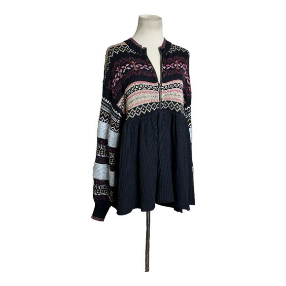 Free People Black Cozzy Cottage Sweater Size Small - Picture 8 of 12